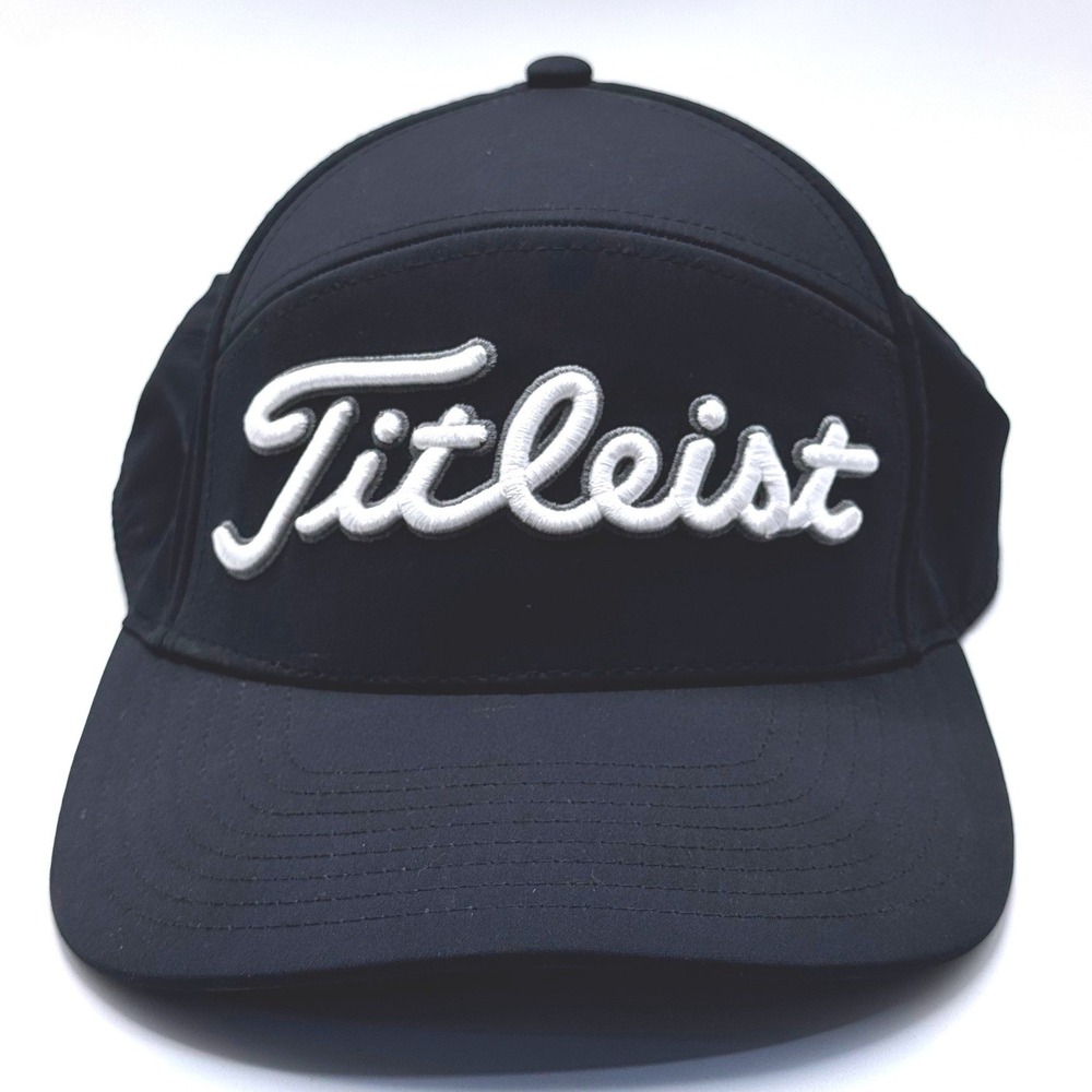 Titleist Snapback Hat Mens OSFM Black Excellent Golf Performance Baseball Cap